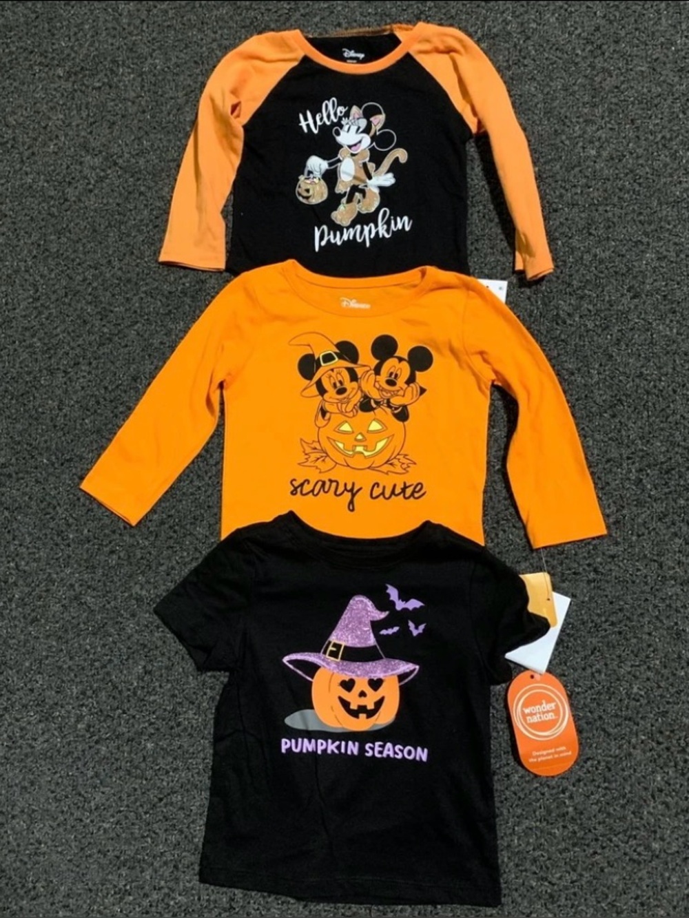 Bundle of 3 brand new toddler girls 18 month Halloween shirts - Mickey and Minni